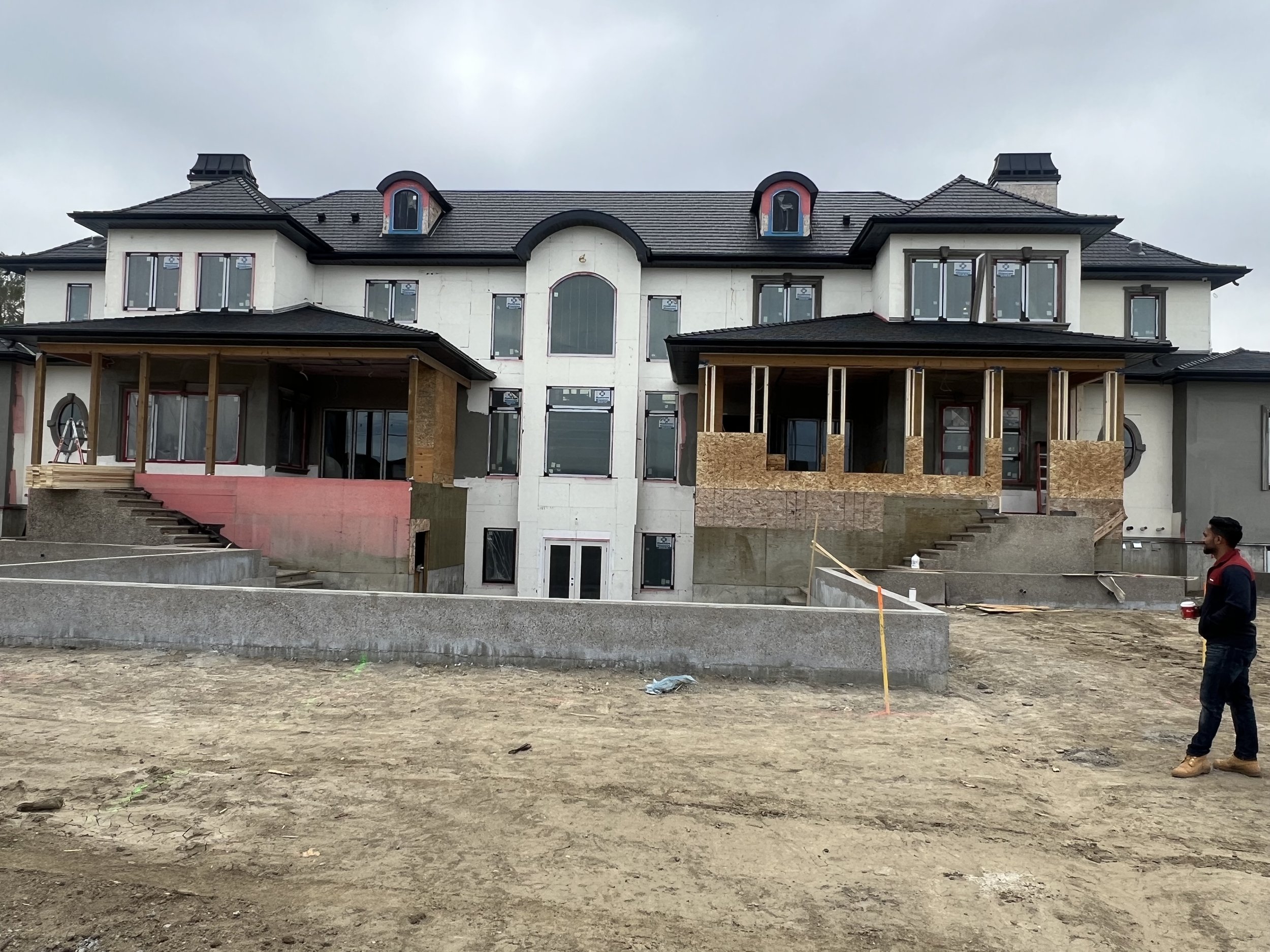 A large custom home under construction wired by North West Electric